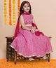 Bitiya By Bhama Silk Woven Sleeveless Sequins Embellished & Floral Embroidered Flared Lehenga Choli Set With Dupatta - Pink