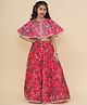 Bitiya By Bhama Silk Woven Sleeveless Gota Lace Embellished Floral Printed Lehenga Choli Set - Pink