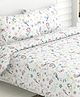 Haus & Kinder Exotic  Wings 186 TC 100 % Cotton Printed King Bedsheet - Pink  White & Yellow