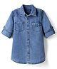 Pine Kids Cotton Woven Denim Shirt with Full Sleeves - Blue