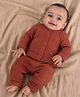PREKIES Muslin Mesh Full Sleeves Starfish Printed Shirt & Pajama Night Suit - Cinnamon