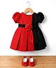 Bluebell T-issue Woven Half Sleeves Party Dress With Bow Applique & Booties - Red
