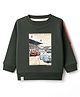 Ollypop Fleece Knit Full Sleeves Sweatshirt with Racing League Print - Black