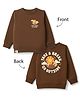 Ollypop Cotton Looper Knit  Full Sleeves  T-Shirt with Front and Back Adventure Print - Brown