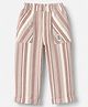 Ollypop Textile Woven Full Length Striped Pants - Pink