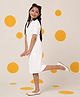 Cherry & Jerry Knit Half Sleeves  Solid Dress - White