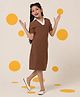 Cherry & Jerry Knit Half Sleeves  Solid Dress - Brown