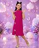 Cherry & Jerry Knit Sleeveless Bow Applique Detailed Dress - Magenta