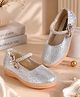 PASSION PETALS Pearl & Stone Embellished Velcro Closure Metallic Mary Jane Ballerinas - Gold