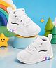 PASSION PETALS Abstract Designed Lace Up LED Shoes -  White