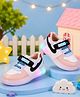 PASSION PETALS Colour Blocked Velcro Closure LED Shoes - Peach & White
