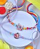 Asthetika Radha Krishna Ganesha Set of 2 Rakhis with Roli Chawal - Blue Red