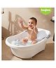 Baybee Comfort Baby Bath Tub for 0 to 5 Years | Baby Bather & Bathtub with Anti-Slip Base & Quick Drains | Bath Tub for Kids with Soft Headrest & Compact Storage for Boys & Girls (Grey)