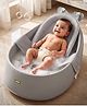Baybee Whale Baby Bath tub for 0 to 5 Years | Baby Bath Tub for Kids with Soft Mesh Cushion Support & Easy Drains | Bather & Bathtub for Newborn Boys Girls | Mini Swimming Pool for Babies (Grey)