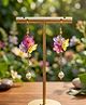 SKD Pearl & Floral Embellished Earrings - Pink