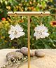 SKD Floral Detailed Earrings - White