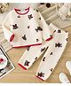 Mark & Mia Full Sleeves Co-Ords T-Shirt & Pyjama Winter Wear Night Suit with Puppy Print - Beige