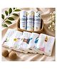 Super Soft 100% Cotton Baby Muslin Swaddle & Face Towels Set | 3 Printed Swaddle Cloths + 5 Soft Face Napkins for Newborn Babies, Breathable Receiving Blanket and Napkin Gift Set Pack of 8