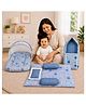 Babytoons 3 Pcs Bedding Set for New Born Baby Bed Sleeping Essentials 0 to 6 Months  Blue