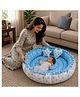 Babytoons Baby Bed Bedding Set for New Born Baby Reversible Cotton Mattress 0-6 Months - Blue
