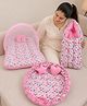 Babytoons Baby Sleeping Essential Reversible Nest Cotton Mattress with Net & Carry Bag 0-6 Months - Pink