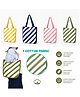 SANJARY Stylish Striped Canvas Tote Bag for Kids, Lightweight Reusable Shopping Shoulder Bag, Daily Travel School Carryall Organizer color design may vary