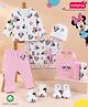 Babyhug Disney 100% Cotton Gift Set With Minnie Mouse Graphic - White