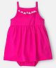 Carter's Cotton Knit  Sleeveless Frock Style Onesie with Floral Print - Dark Pink