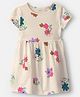 Carter's Cotton Knit Dress with Short Sleeves and Floral Print in Cream for 2-3 Years