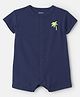 Carter's Cotton Knit Half Sleeves Romper with Palm Tree Print - Navy Blue