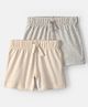 Carter's Cotton Blend Knit Knee Length Assorted Shorts Pack of 2 - Beige & White