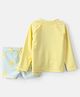 Carter's Full Raglan Sleeves Lemon Printed Two Piece Swimsuit  - Yellow