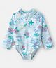 Carter's Full Sleeves Beach Theme & Floral Printed V Cut Swimsuit - Light Blue