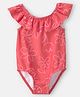 Carter's Sleeveless Floral Printed V Cut Swimsuit - Red