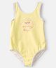 Carter's Sleeveless Text Printed V Cut Swimsuit - Yellow
