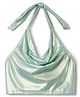 Taffykids Knit Sleeveless Shimmer Cowl Neck Halter Top - Mint Green