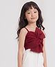 Taffykids Woven Sleeveless Statement Twisted Bow Detail Top - Red