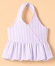 Taffykids Woven Bubble Hem Sleeveless Halter Neck Top With Striped Pattern - Lilac