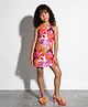 Taffykids Woven Dress with Sleeveless and Floral Print in Pink for 2-3 Years