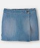 OshKosh B'gosh Woven Above Knee Length Medium Wash Rainbow Striped Denim Wrap Skort - Navy Blue