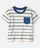 OshKosh B'gosh Cotton Blend Knit Half Sleeves Striped T-Shirt - White