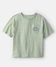 OshKosh B'gosh Cotton Knit Half Sleeves T-Shirt with Go Your Own Way Print & Pocket - Sea Green