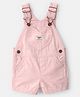 OshKosh B'gosh Cotton Woven Sleeveless Polka Dot Printed Canvas Shortall Dungaree with Heart Pocket -Pink