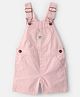 OshKosh B'gosh Cotton Woven Sleeveless Polka Dot Printed Canvas Shortall Dungaree with Heart Pocket -Pink