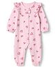 Babyoye 100% Cotton Interlock Knit With Eco Jiva Finish Romper Full Sleeves With Floral Print - Pink