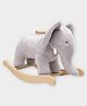 Mi Arcus Plush Elephant Wooden Rocking Toy- Grey