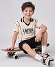 Arias 100% Cotton Knit Half Sleeves Limited Edition Printed Top & Shorts Set - White
