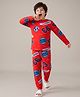 Pine Kids Cotton Knit Full Sleeves Co-Ords T-Shirt & Pyjama Night Suit with Sports Theme Print - Red
