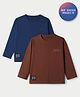 Primo Gino Cotton Interlock Knit Full Sleeves T-shirt With Build Your Legacy Print Pack of 2 in Blue, Brown