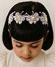 CHOKO Pearl & Rhinestone Embellished Butterfly Applique Detailed Hairband - Purple White & Silver